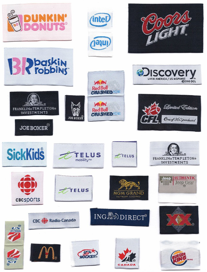 Custom embroidered fabric labels in Toronto